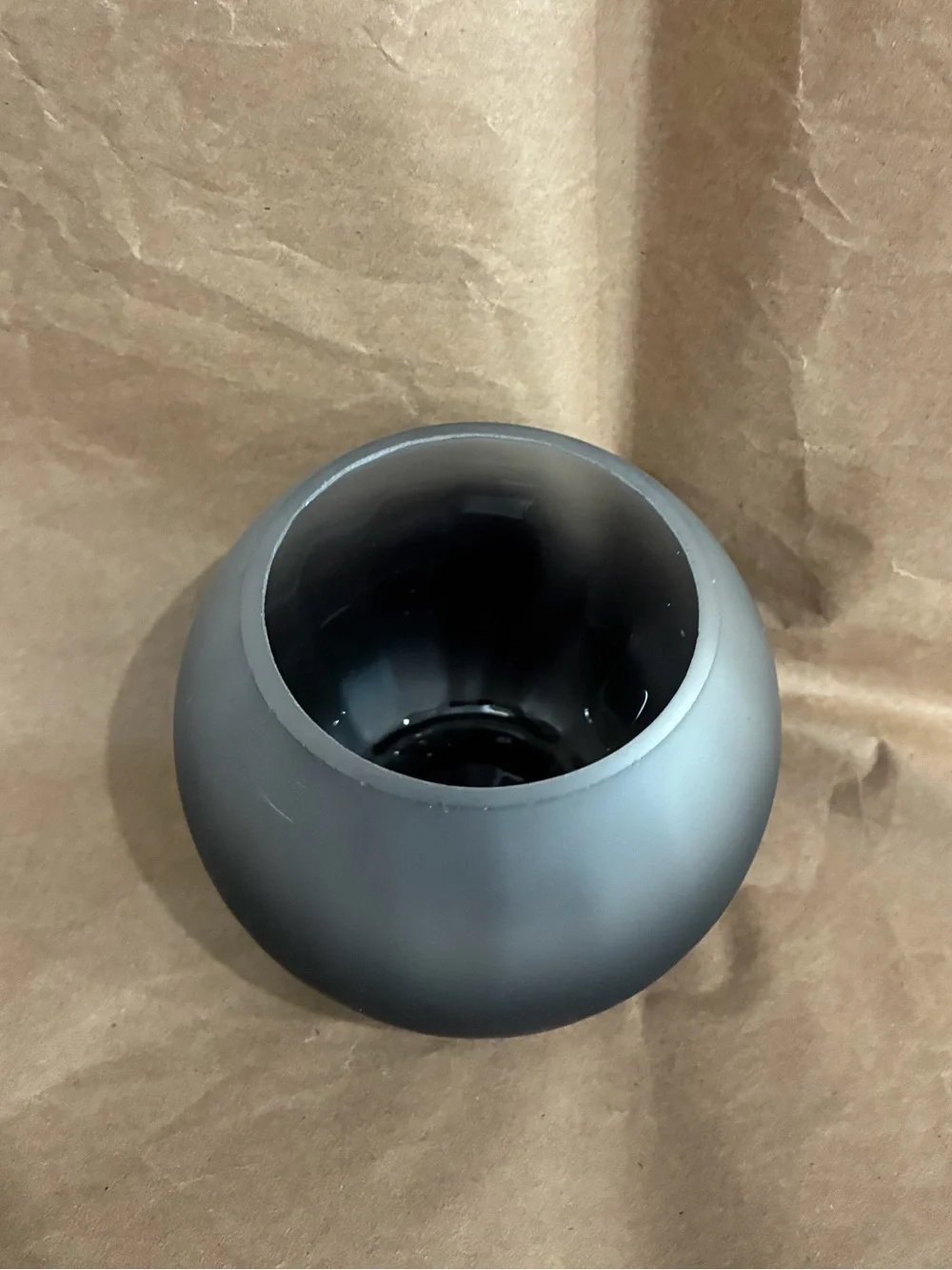 Yankee Candle Glass TeaLight Votive Candle Holder Ombré Gray Black Melon Frosted